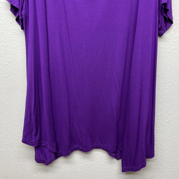 Larace Womens Top 4X Asymmetrical Hem Stretch Soft Relaxed Comfort Casual - Picture 4 of 15